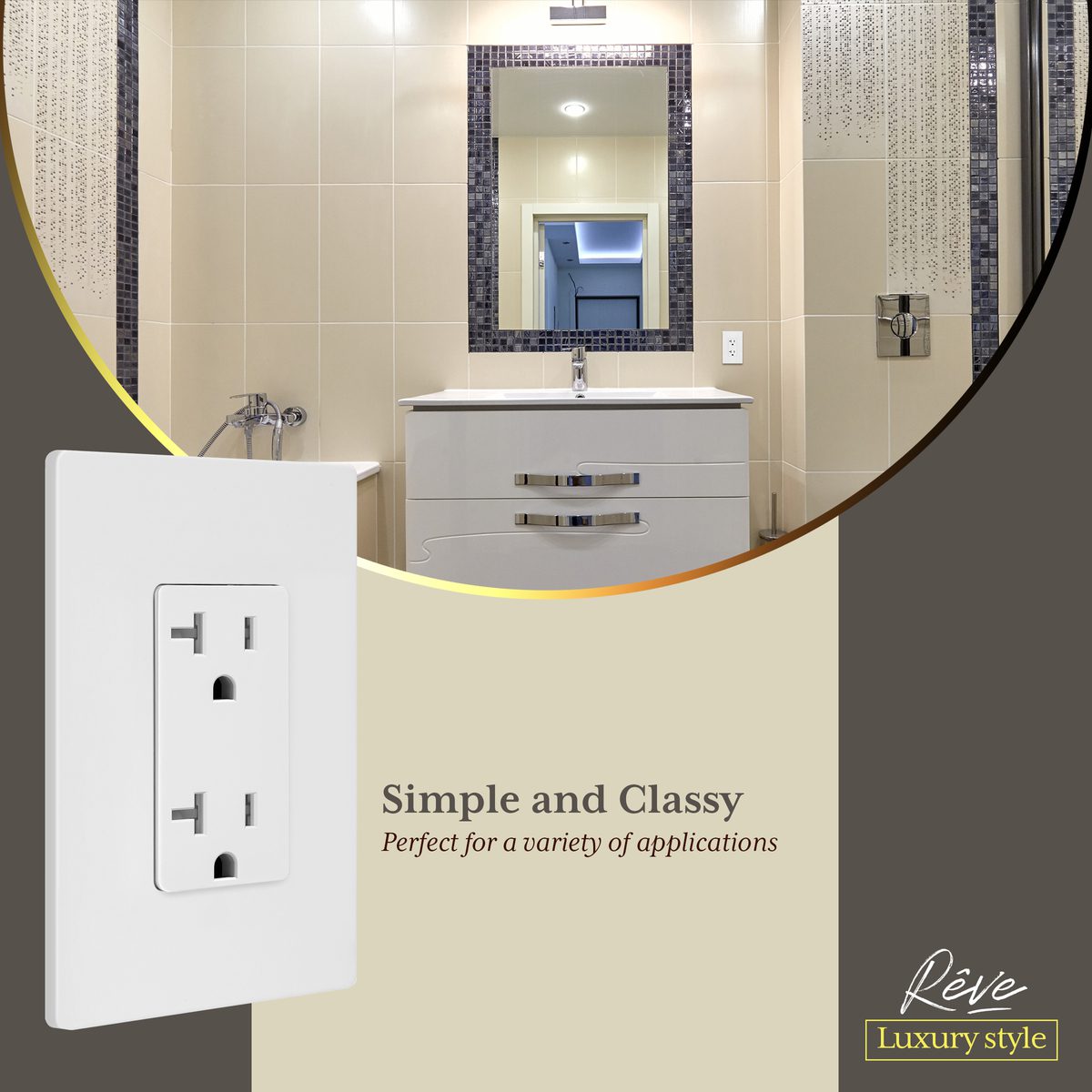 Rêve Collection Luxury Decorator Receptacle 20A/125V