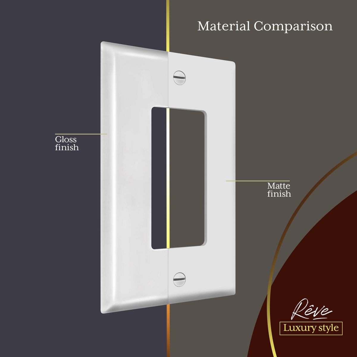 Rêve Collection Luxury Decorator Light Switch or Receptacle Wall Plate