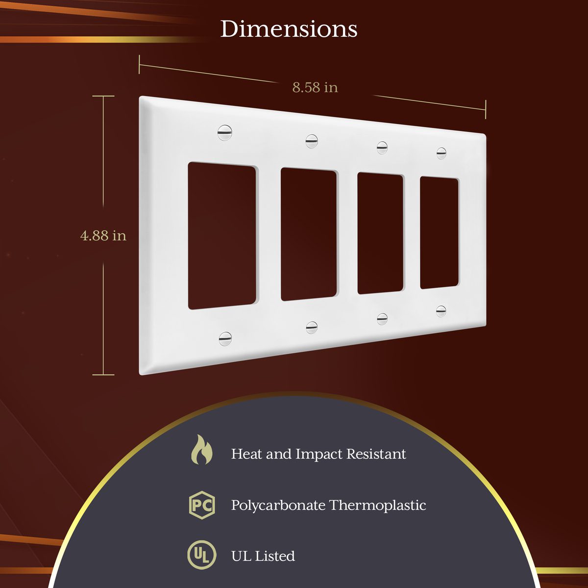 Rêve Collection Luxury Quadruple Decorator Switch Cover