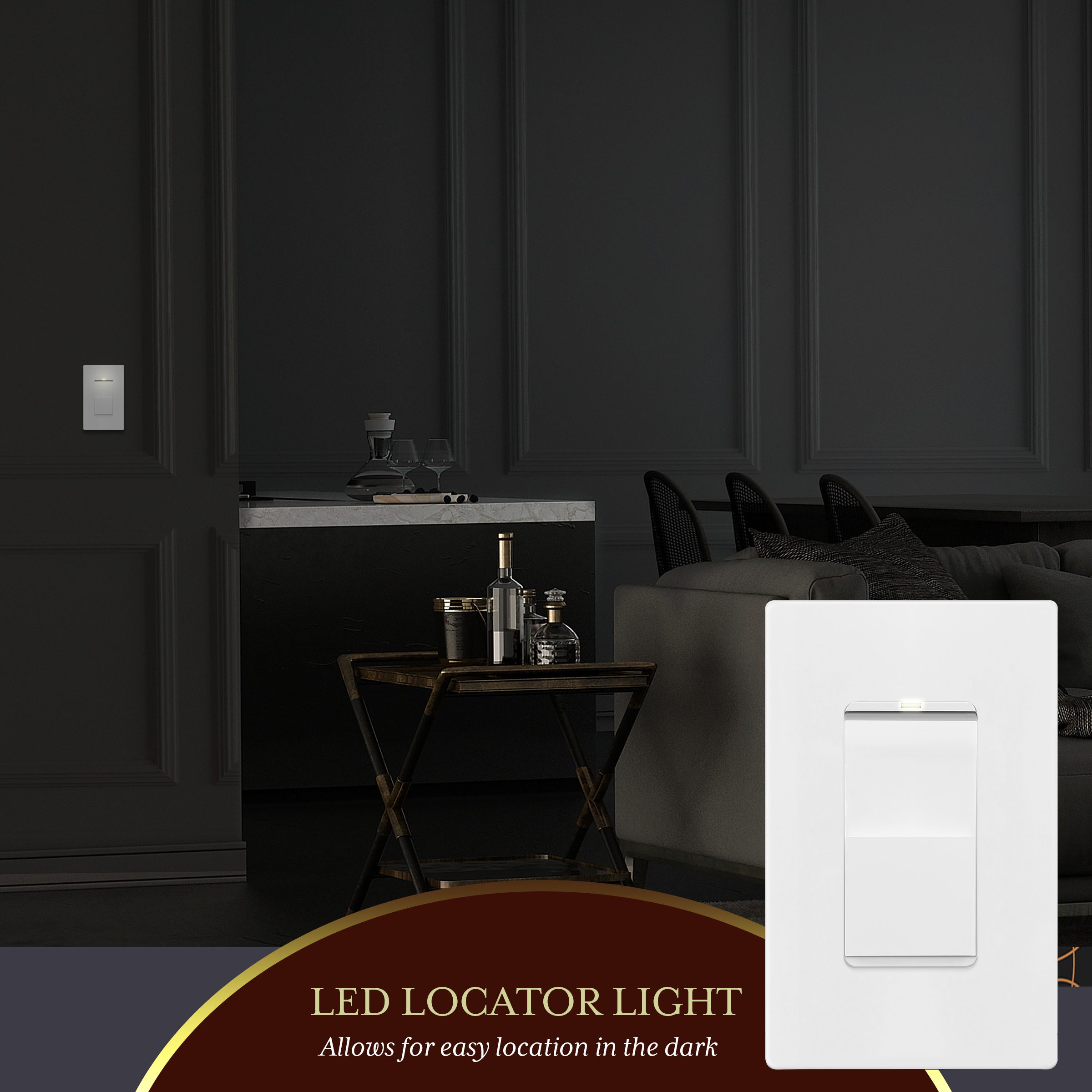 Rêve Collection Lighted Decorator Switch with Locator Light