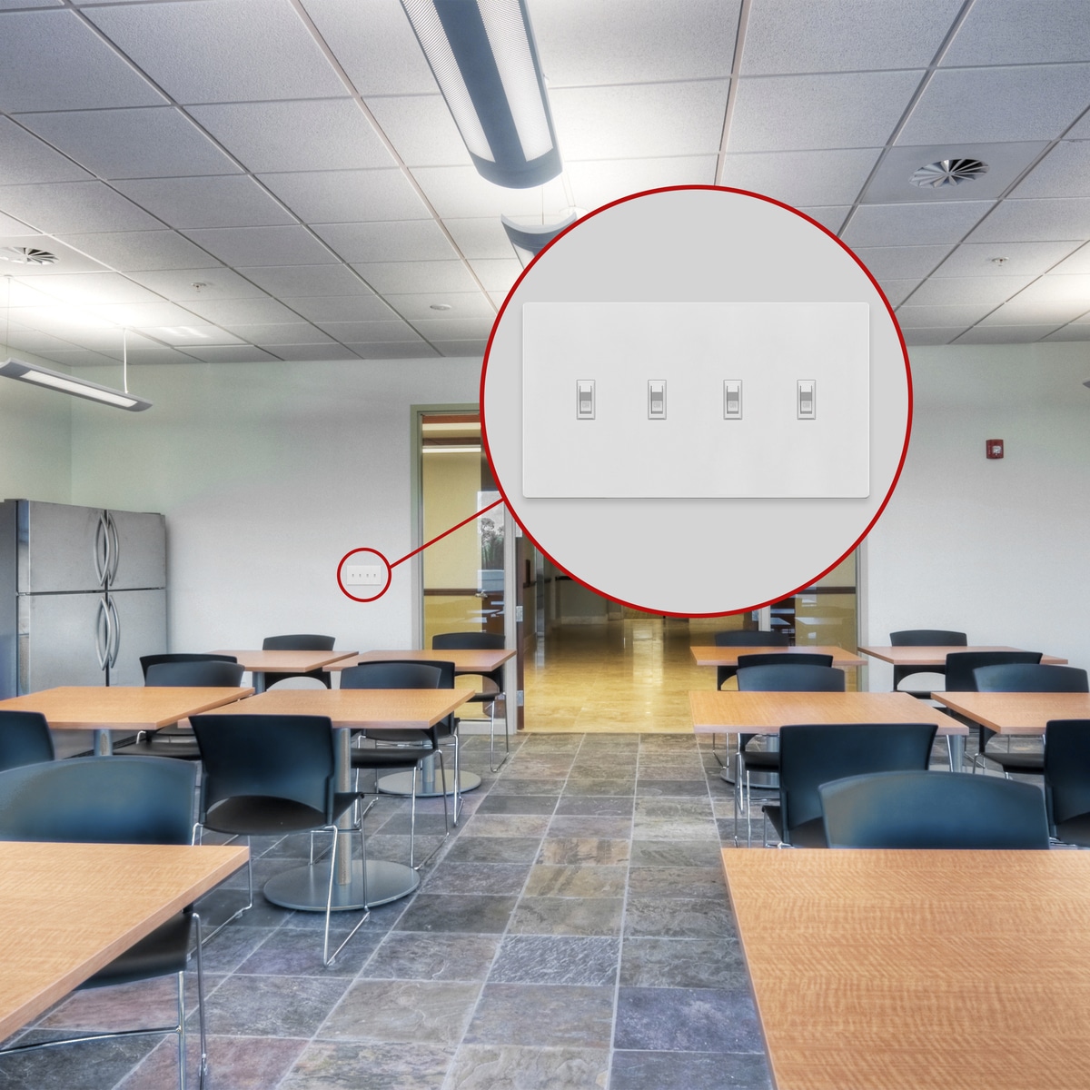 Antimicrobial Screwless Toggle Switch Cover, Standard Size 4-Gang 5 Antimicrobial Screwless Toggle Switch Cover, Standard Size 4-Gang