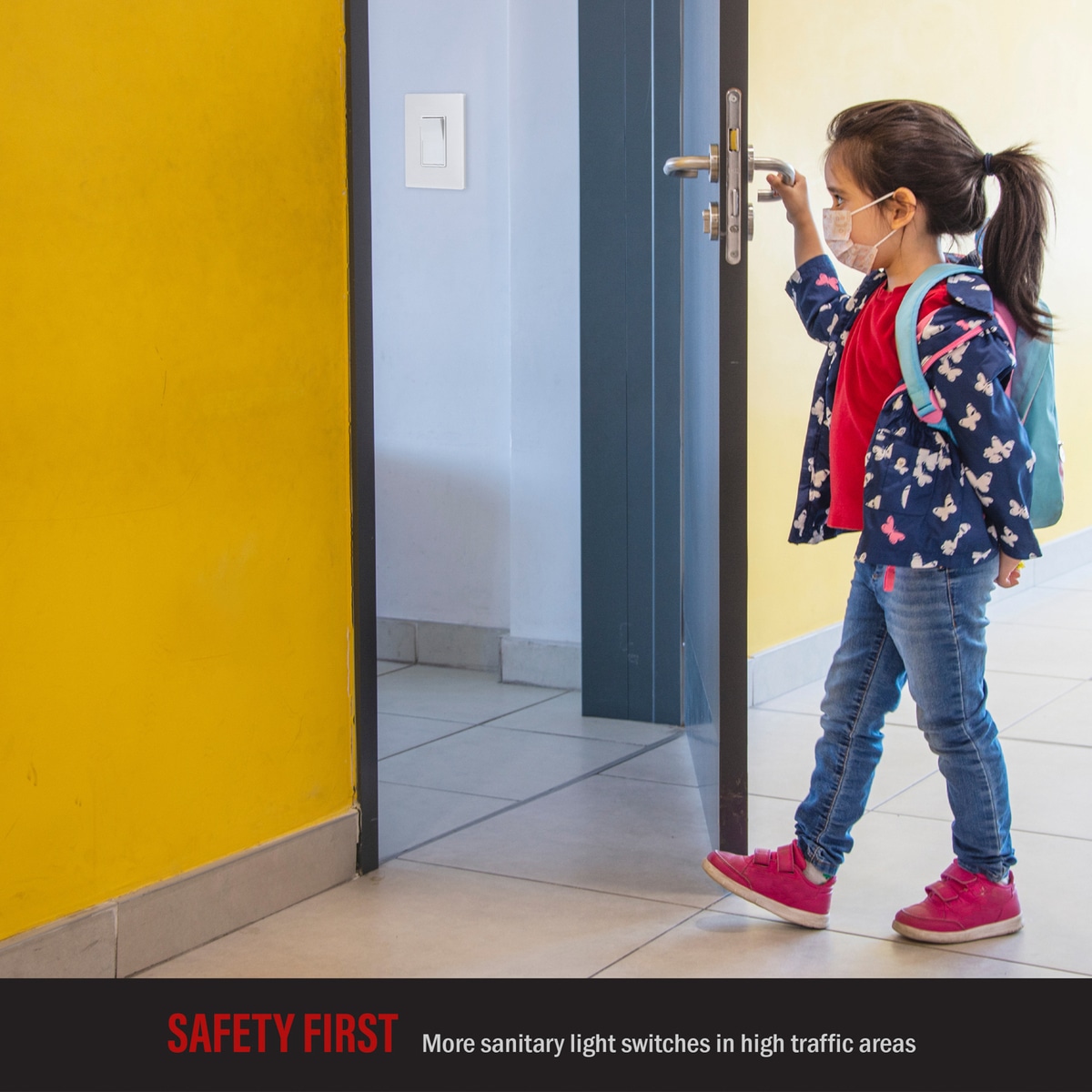 Antimicrobial Screwless Decorator Switch Cover, Mid-Size 1-Gang