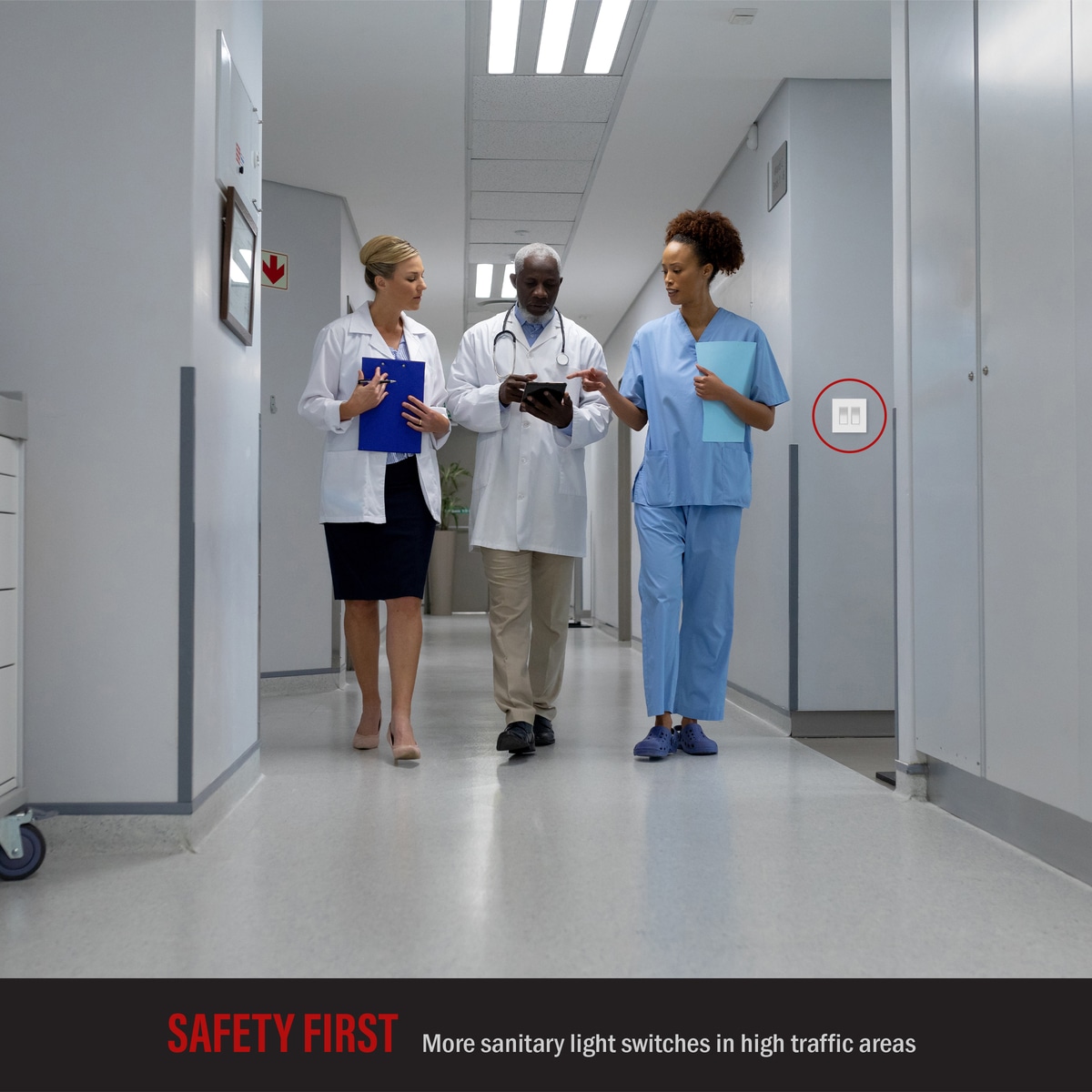 Antimicrobial Screwless Decorator Switch Cover, Mid-Size 2-Gang