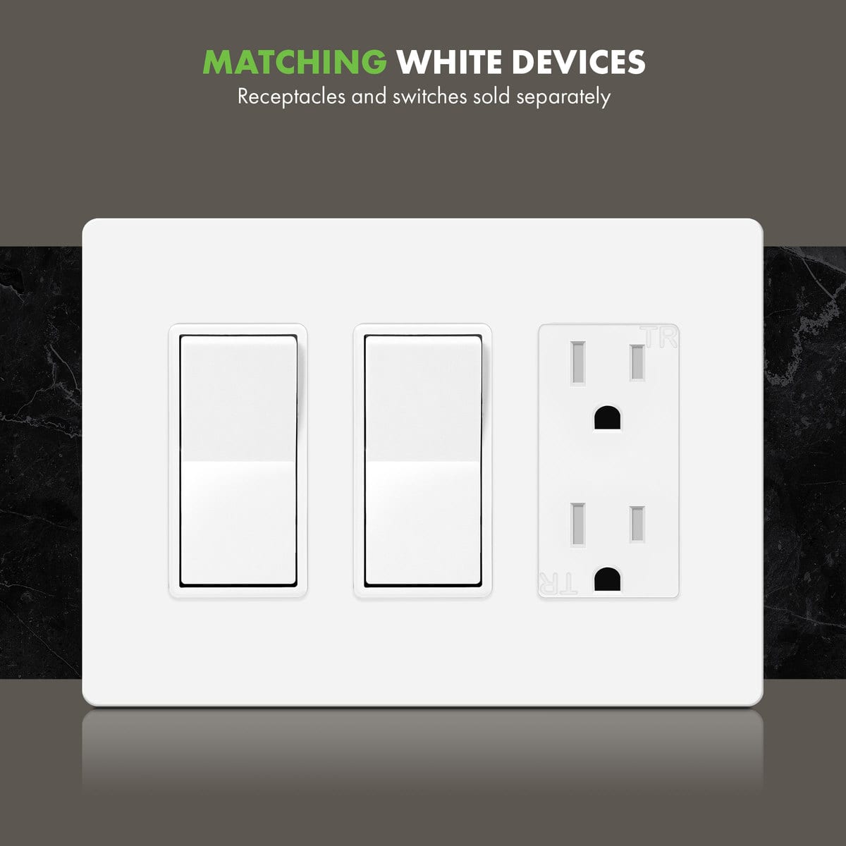 3-Gang Screwless Decorator Switch/Outlet Wall Plate