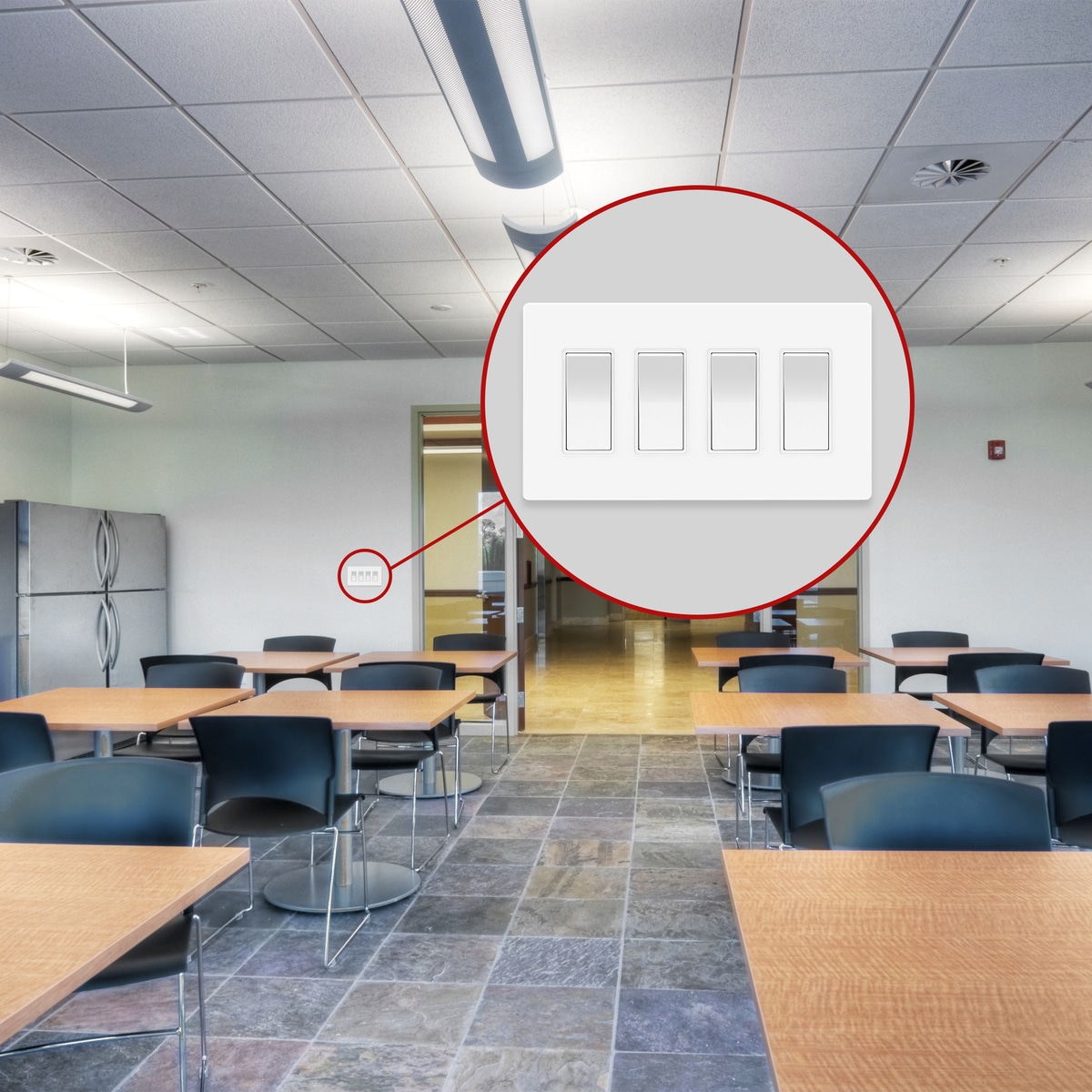 Antimicrobial Screwless Decorator Switch Cover, Antibacterial, Mid-Size 4-Gang 5 Antimicrobial Screwless Decorator Switch Cover, Antibacterial, Mid-Size 4-Gang