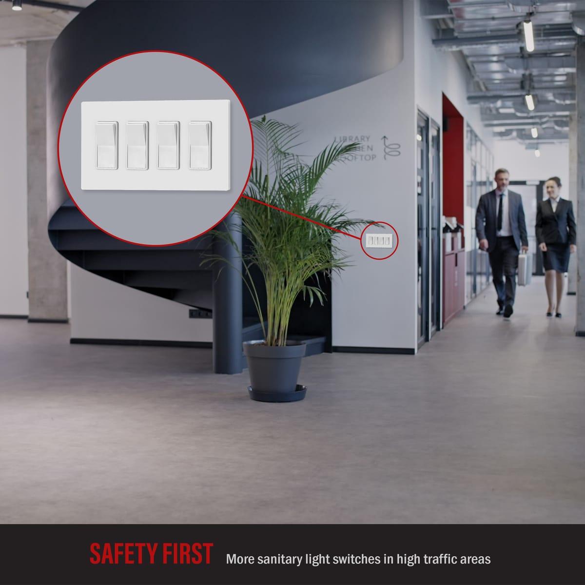 Antimicrobial Screwless Decorator Switch Cover, Antibacterial, Mid-Size 4-Gang 6 Antimicrobial Screwless Decorator Switch Cover, Antibacterial, Mid-Size 4-Gang