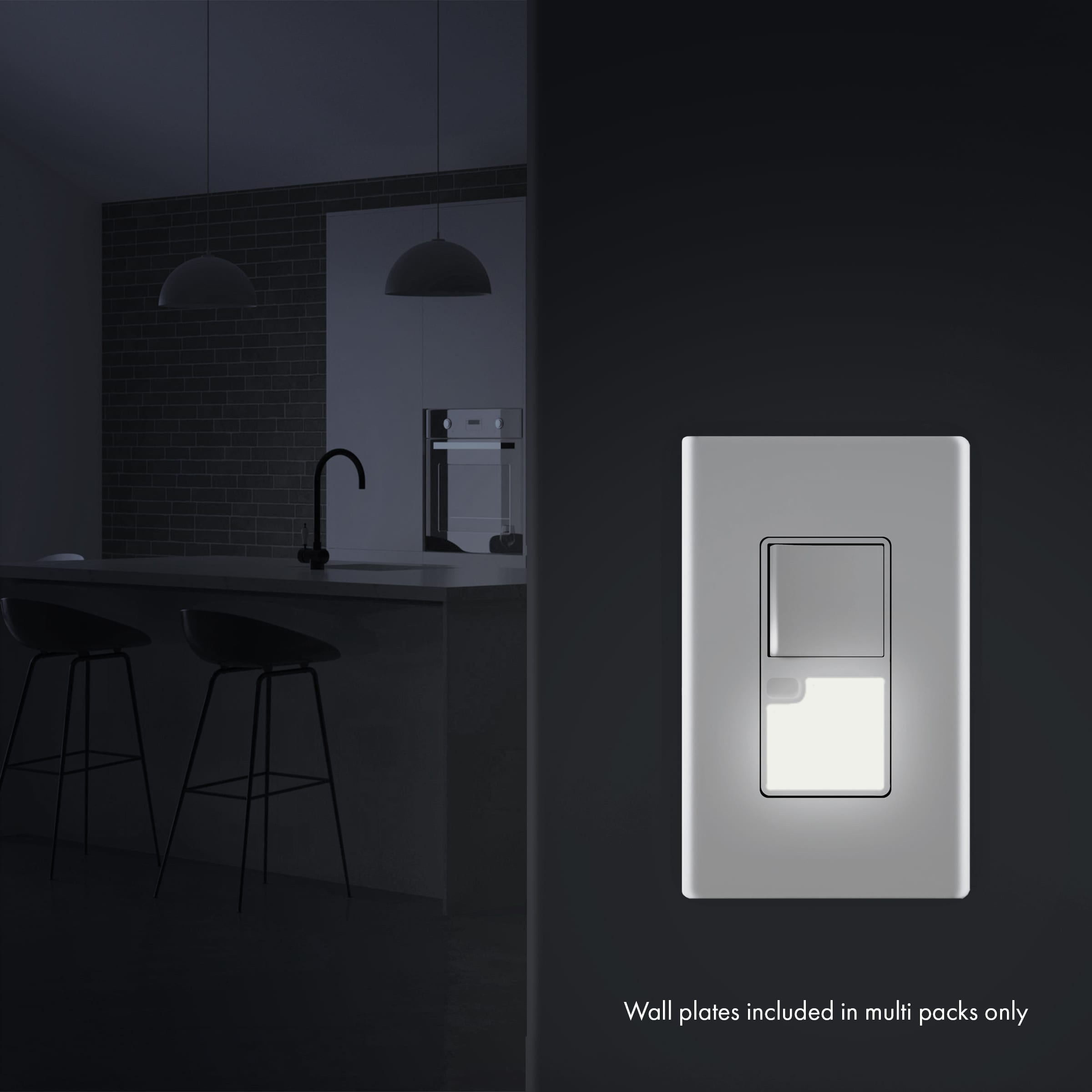 Single Pole Decorator Light Switch With Built-In LED Guide Light