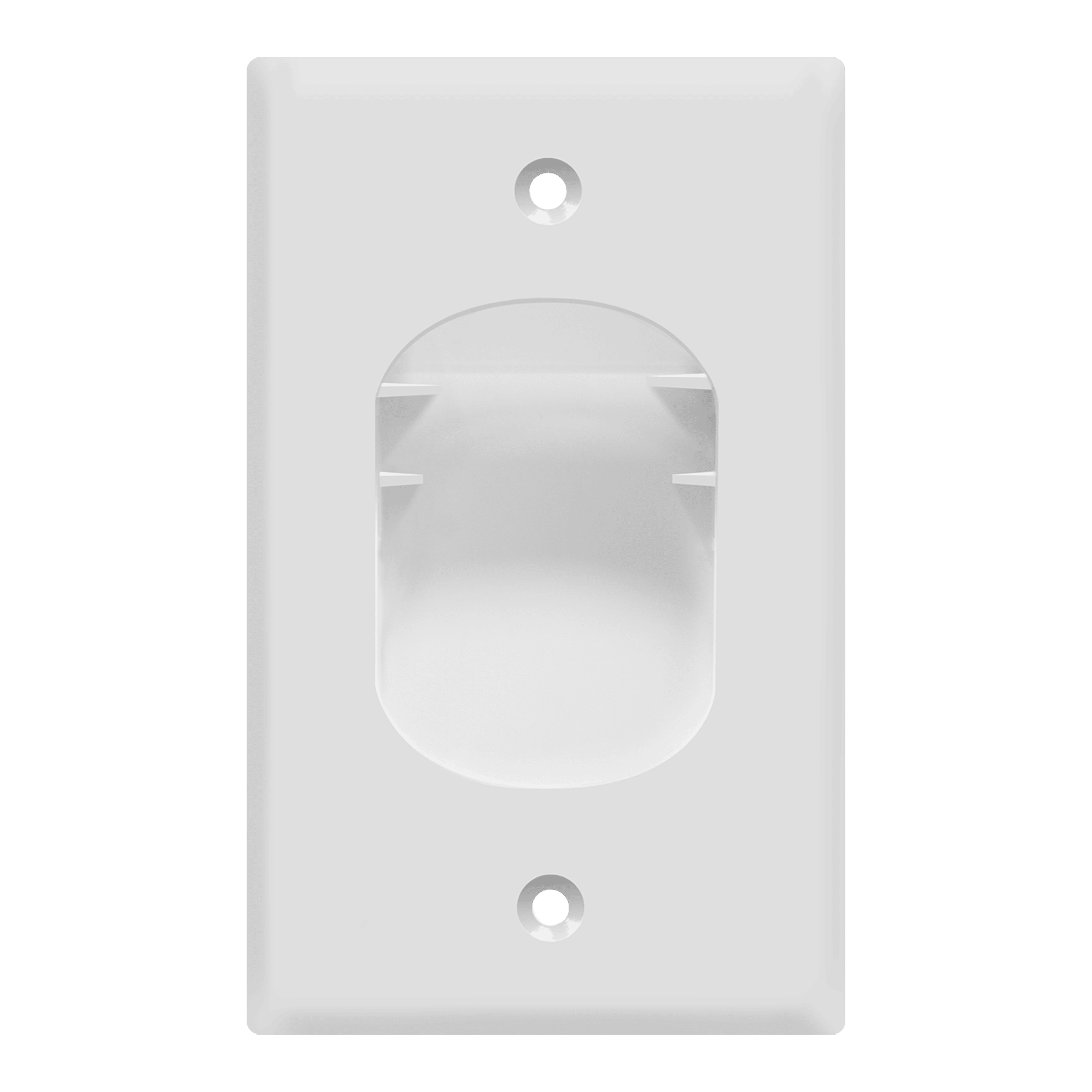 1-Gang Recessed Low Voltage Cable Pass-Through Wall Plate
