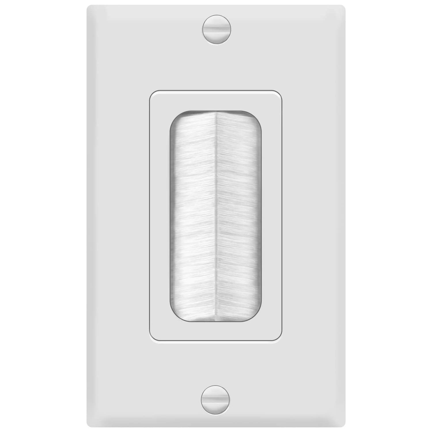 1-Gang Decorator Bristled Insert Cable Pass-Through Wall Plate