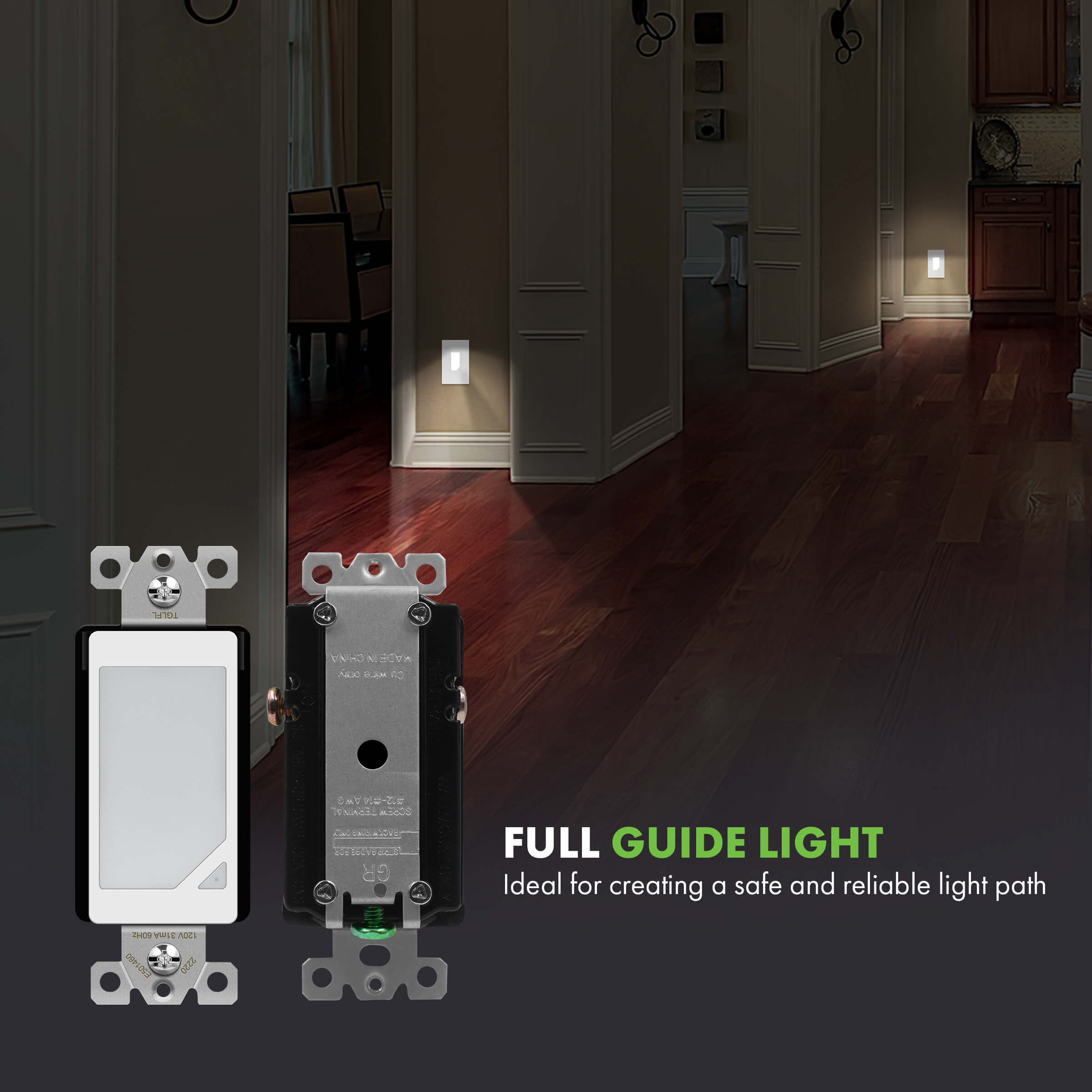 TOPGREENER Full Face LED Decorator Guide Light with Automatic Daylight Sensor