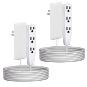 TOPGREENER Outlet Extender with 3 Receptacles, 3ft Cord - 2pcs