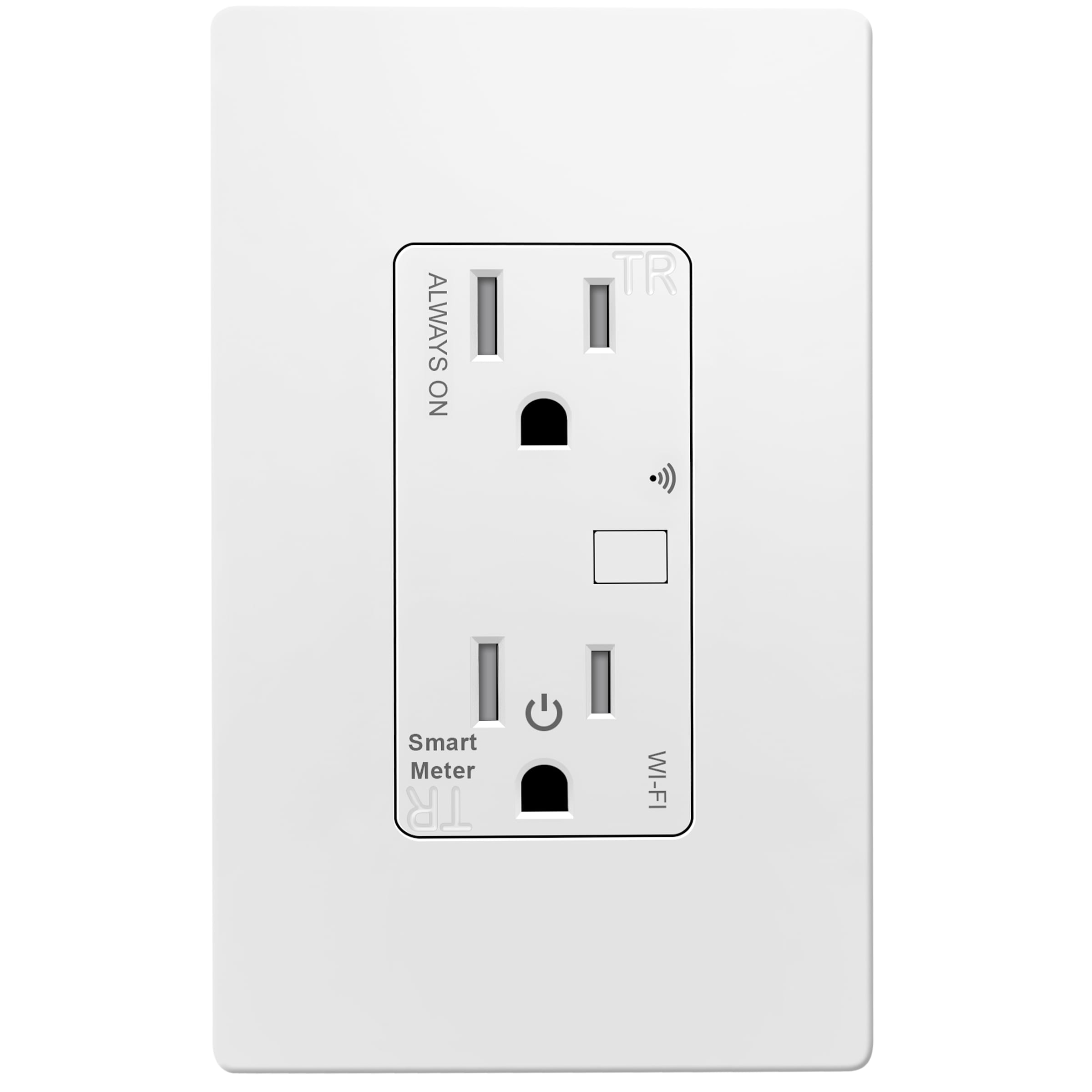 In-Wall Smart Wi-Fi Outlet (15A/120V) with Energy Monitoring