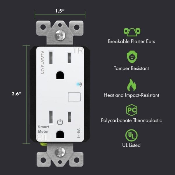 120VAC 20A Smart Electrical Wall Mounted Universal Outlet Socket Built-in  Power Meter Z-Wave Smart Remote Control Outlet with Energy Monitoring -  China Electric Outlet 120V, Electrical Outlet with LED Night Lights
