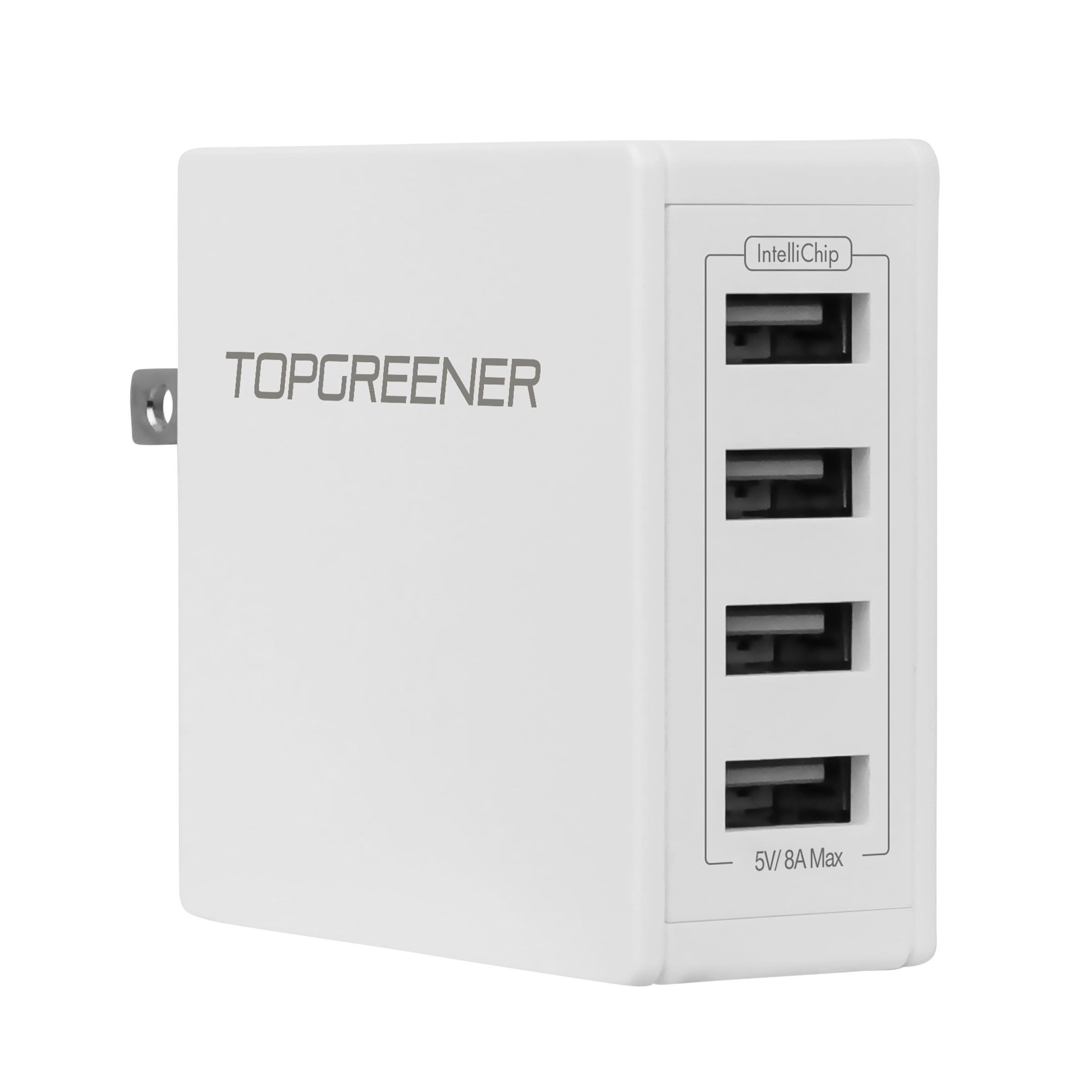 40W 4-Port USB-A Travel Wall Charging Adapter