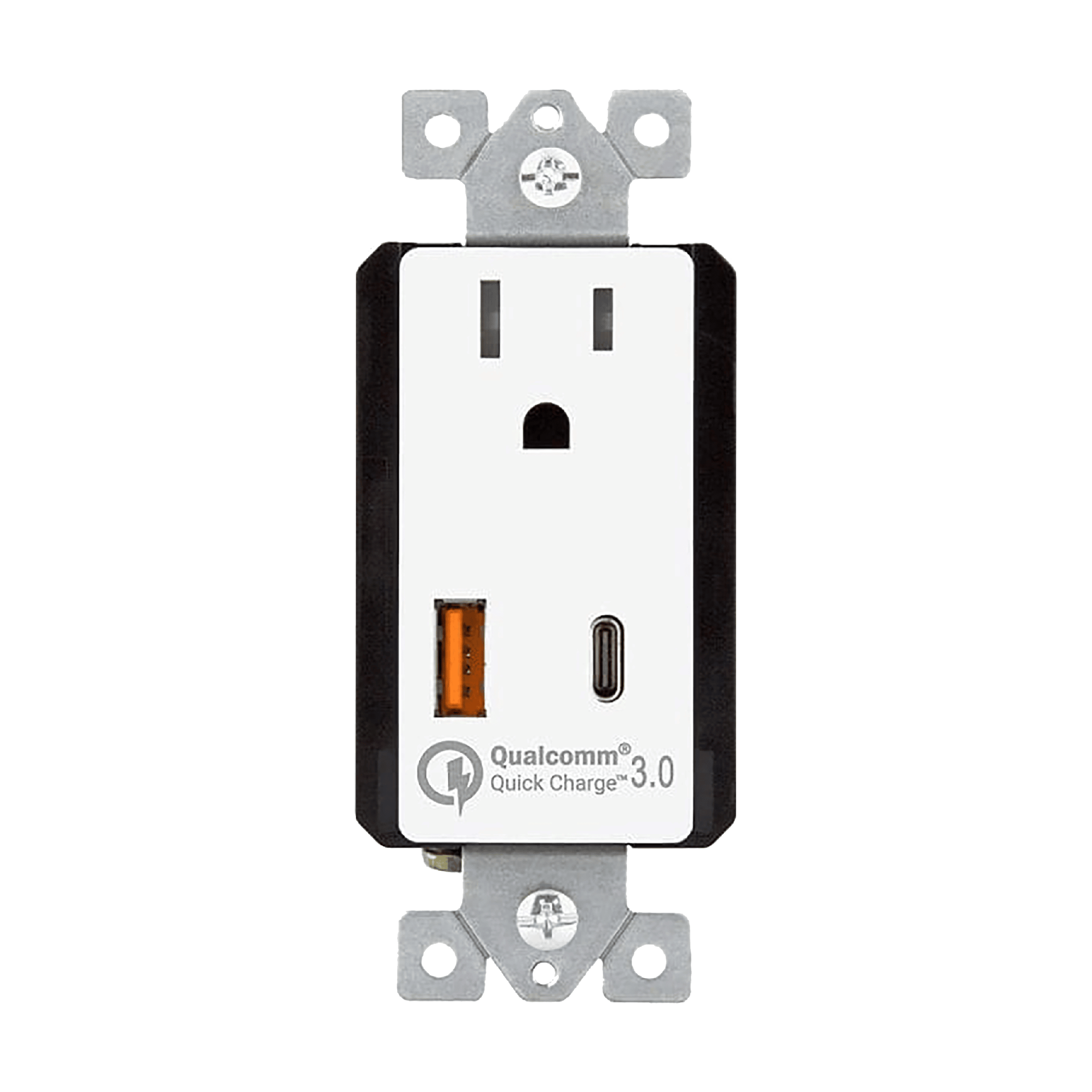 Quick Charge 3.0 USB and USB Type-C Charging Outlet, 15A/125V Tamper-Resistant