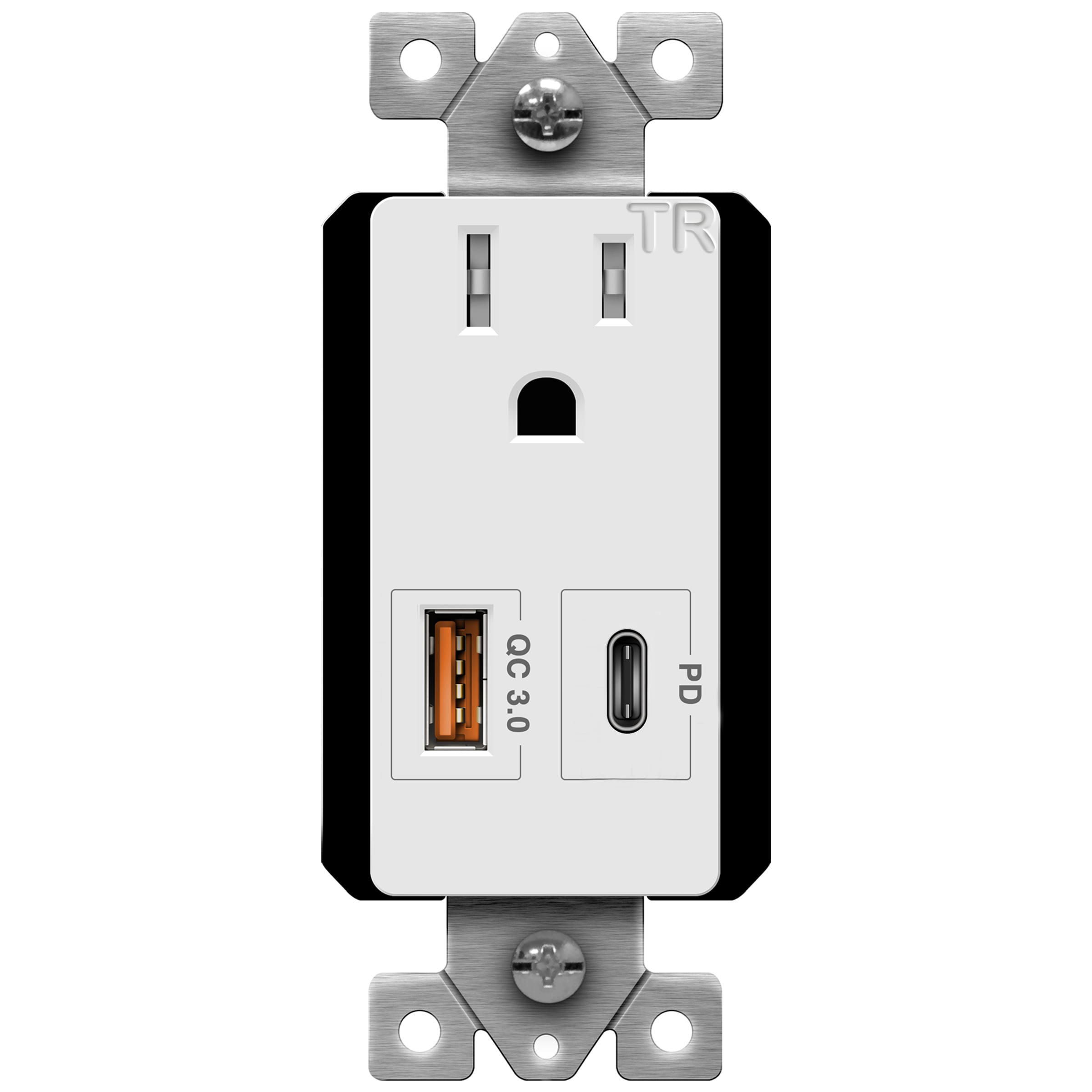 USB Wall outlet Dual 2Amp & QC3.0 15 Amps receptacle TP 10pack Priority Shipping 