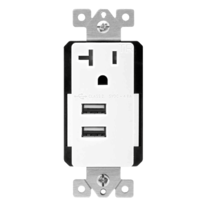 4.8A Dual USB-A Charging Outlet with Interchangeable Module, 20A/125V