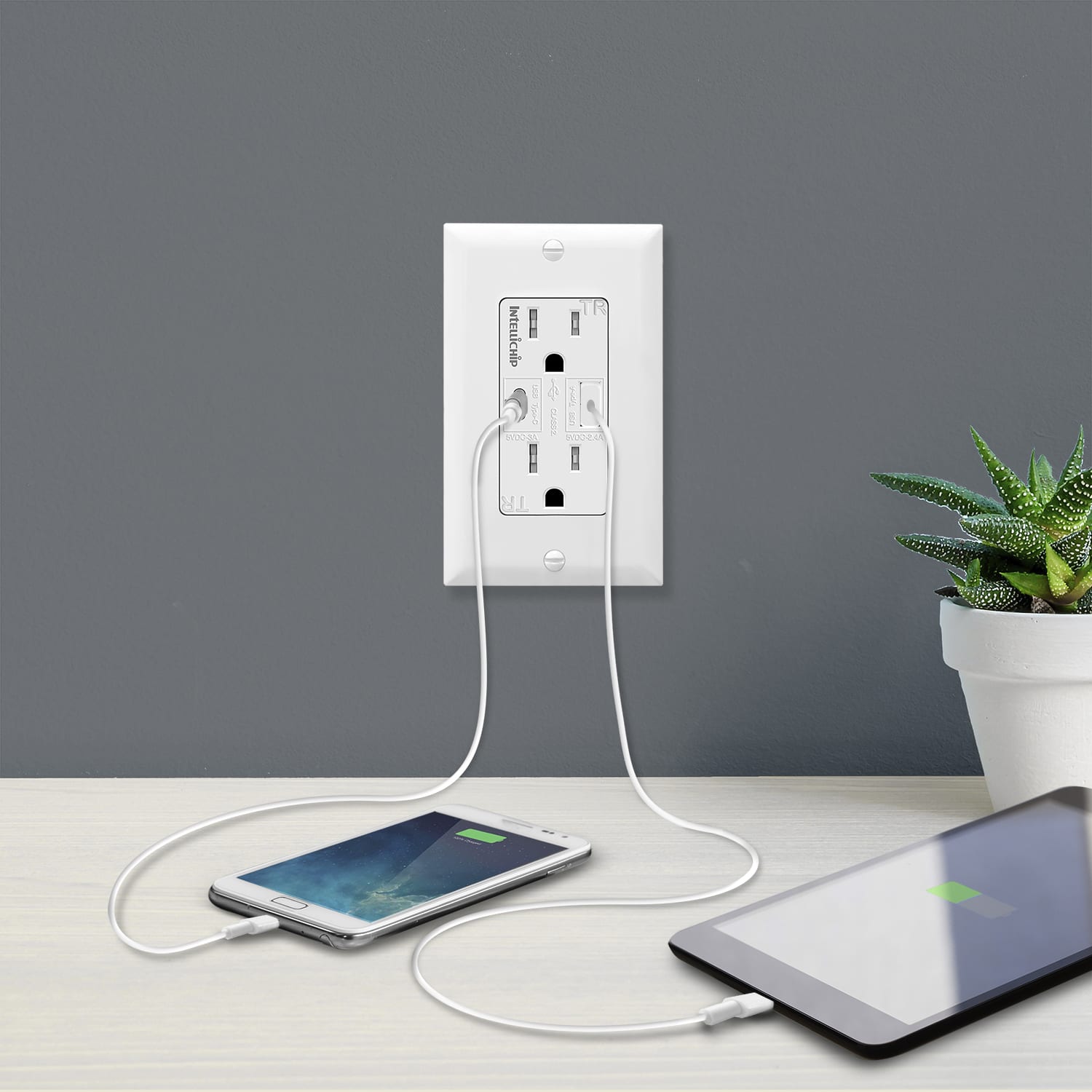 Fast charging usb wall outlet 5.8A