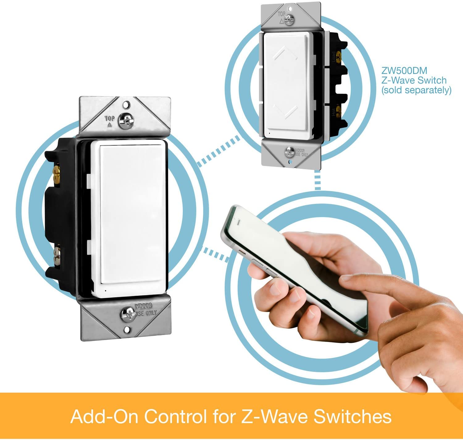 In-Wall 3-Way/4-Way Add-On Z-Wave Dimmer Switch